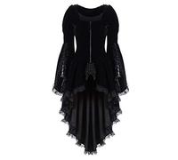 Abrigo de mujer de manga larga steampunk vestidos con cremallera vintage encaje falda medieval palacio moda vestido de fiesta Halloween Dresse renacimiento gótico ropa carnaval fiesta S-5XL