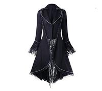 Abrigo de mujer de Steampunk manga acampanada, top de las mujeres de cola de pie alto largo de encaje patchwork chaqueta chic vintage de gran tamaño renacentista victoriano para la corte medieval