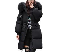 Abrigo de mujer invierno chic mi largo parka chaqueta de felpa con cremallera gruesa Outercoat con capucha larga clásica abrigos calentados al aire libre a prueba de viento a media temporada chaqueta