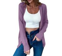 Abrigo de mujer primavera elegante cárdigan de punto para mujer cálido corto con botones Cárdigan cuello en V cárdigan manga larga casual cárdigan de punto fino cómodo suéter monocolor cárdigan de