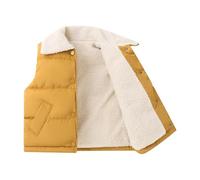 Abrigo de niño niña invierno 2024 chaqueta cálida oveja suave cómodo moda elegante frío exterior, amarillo, 3-4 Años