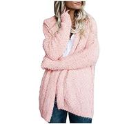 Abrigo de peluche para mujer, mullido, chaqueta de forro polar para mujer, jersey de punto transpirable, elegante cárdigan con bolsillos, chaqueta de forro polar, chaqueta de felpa de un solo color