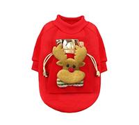 Abrigo de perro Chihuahua Navidad impreso suéter de madera lindo otoño invierno abrigo dibujos animados impresión bolsa de bendición perros camisas suave animal Perchas para mascotas (rojo, XL)