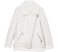 Abrigo de piel de oveja de invierno para mujer, abrigo suelto de imitación de piel de oveja gruesa, Blanco, M