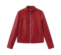 Abrigo de piel para mujer, chaqueta de piel para mujer, chaqueta gótica, chaqueta de motociclista, deportiva, elegante, chaqueta de motorista, abrigo de entretiempo, abrigo de entretiempo, gabardina