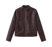 Abrigo de piel para mujer, chaqueta de piel para mujer, chaqueta gótica, chaqueta de motociclista, deportiva, elegante, chaqueta de motorista, abrigo de entretiempo, abrigo de entretiempo, gabardina