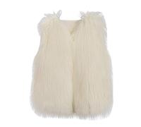 Abrigo de piel sintética de invierno para bebé, chaqueta gruesa y cálida ropa de abrigo 2 con, Blanco, 8-9 años