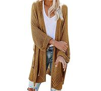 Abrigo de punto para mujer negro largo - abrigo de verano para mujer, ligero, talla grande, cárdigan de verano, chaqueta fina, vestido de punto, túnica sin capucha, chaqueta de primavera/chaqueta de