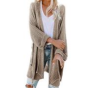 Abrigo de punto para mujer negro largo - abrigo de verano para mujer, ligero, talla grande, cárdigan de verano, chaqueta fina, vestido de punto, túnica sin capucha, chaqueta de primavera/chaqueta de