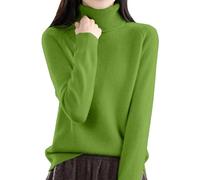Abrigo de rodilla con cuello alto para mujer en otoño e invierno, suelto y grueso, compuesto por un top de manga larga y una capa interior. Combinación global, verde, 5X-Large