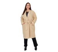 Abrigo de talla grande con cinturón con cuello de solapa largo para mujer -Parkas