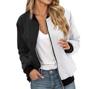 Abrigo entallado para mujer, sudadera con capucha ligera para hombre, con cremallera, informal, corte holgado, chaqueta corta con diseño de bloques de colores para deportes al aire libre, uso diario