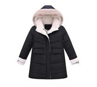 Abrigo genérico para niño y niña, plumón con capucha, parka plumón, invierno, cálido, bebé, niña, outwear a prueba de viento, impermeable, lindo, acolchado de manga larga para 11-12 años