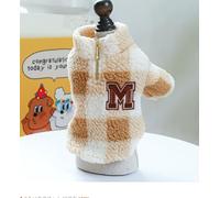 Abrigo grueso y cálido de forro polar de cordero para mascotas, ropa para perros y gatos, serie con capucha para otoño/invierno (chaqueta M con cremallera, talla S)