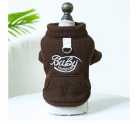 Abrigo grueso y cálido de forro polar de cordero para mascotas, ropa para perros y gatos, serie con capucha para otoño/invierno (abrigo de moda del tesoro - color café, talla XS)