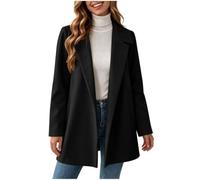 Abrigo holgado de mezcla de lana para mujer, ideal para otoño e invierno, c | Torera Mujer Fiesta Vestir Sudadera Bolero Sintético Acolchada Hibrida Universitaria Coderas Abiertos Coreanos Abrigados