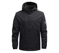 Abrigo Hombre, Chaqueta Ligera Sin Capucha es Sólido Otoño Invierno Casual Deportes Cremallera Bolsillo Béisbol Ropa voladora (Black 4XL)
