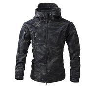Abrigo Hombre con Cremallera Extremo Forro Polar Chaqueta Softshell Vestir Senderismo Ropa Militar con Capucha Anorak Chaqueta de Multicolor Parka Hombre Multicolor L