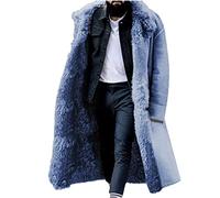 Abrigo Hombre Invierno Rebajas,Abrigos de Pelo Sintetico para Hombre Talla Grande Grueso y Cálido Cuello de Piel Chaqueta Pelo Sintetico Largo Elegante Lujo Abrigo Caliente Parkas Hombre Invierno