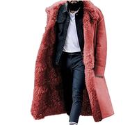 Abrigo Hombre Invierno Rebajas,Abrigos de Pelo Sintetico para Hombre Talla Grande Grueso y Cálido Cuello de Piel Chaqueta Pelo Sintetico Largo Elegante Lujo Abrigo Caliente Parkas Hombre Invierno