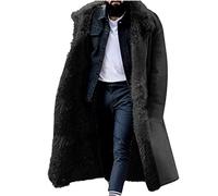 Abrigo Hombre Invierno Rebajas,Abrigos de Pelo Sintetico para Hombre Talla Grande Grueso y Cálido Cuello de Piel Chaqueta Pelo Sintetico Largo Elegante Lujo Abrigo Caliente Parkas Hombre Invierno