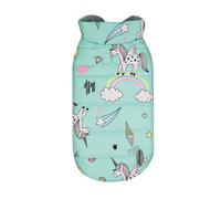 Record - Abrigo Impermeable para Perros Unicorn con elásticos para Patas traseras y Orificio para Correa. Ideal para Cualquier Clima | Azul Claro, 2XS