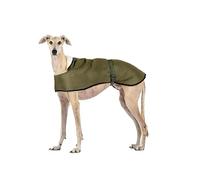 Abrigo Impermeable: Estilo, Protección contra el Frío y la Lluvia - Forro de Borreguito, Relleno Térmico, Orificio para Arnés - Ideal para Whippet, Galgo, Podencos y Galgo Italiano - Khaki, Galgo-L