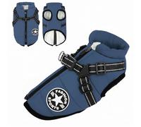 Abrigo impermeable para perros Extreme 2.0, chaqueta reflectante de invierno para perros pequeños y medianos con arnés extraíble y forro polar (azul, 3XL)