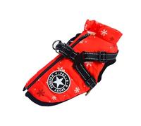 Abrigo impermeable para perros Extreme 2.0, chaqueta reflectante de invierno para perros pequeños y medianos con arnés extraíble y forro polar (patrón de copo de nieve, 2XL)