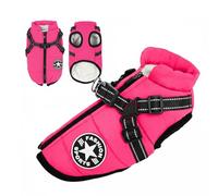 Abrigo impermeable para perros Extreme 2.0, chaqueta reflectante de invierno para perros pequeños y medianos con arnés extraíble y forro polar (rosa, 2XL)