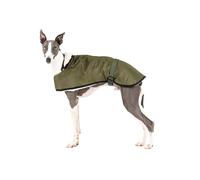 Abrigo Impermeable para Whippets: Estilo, Protección Contra el Frío y la Lluvia - Forro de Borreguito, Aislamiento Térmico, Orificio para Arnés - Ideal para Whippet y Galgo Italiano - Khaki, L