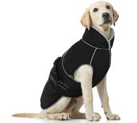 Abrigo Invierno Cálido para Perros, Chaqueta Abrigadora de Invierno Chaleco a Prueba de Viento Chaqueta de Felpa Cálido Reflectante Chaleco de Algodón Suave para Cachorro(Negro, XL)