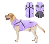 Abrigo Invierno Perro, Abrigo Impermeable para Perros Resistente al Viento, Chaqueta para Perros con Tiras Reflectantes Seguras & Arnés Ajustable para Perros pequeñas, Medianas y Grandes