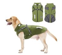 Abrigo Invierno Perro, Abrigo Impermeable para Perros Resistente al Viento, Chaqueta para Perros con Tiras Reflectantes Seguras & Arnés Ajustable para Perros pequeñas, Medianas y Grandes