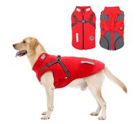 Abrigo Invierno Perro, Abrigo Impermeable para Perros Resistente al Viento, Chaqueta para Perros con Tiras Reflectantes Seguras & Arnés Ajustable para Perros pequeñas, Medianas y Grandes