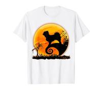 Abrigo Largo Chihuahua Perro y Luna Divertido Perro Disfraz Camiseta gráfica económica, Hombre, Blanco, S