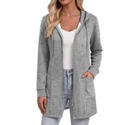 Abrigo largo con capucha y cremallera de talla grande para uso diario: pren | Parkas Mujer Juvenil Capucha Sudadera Deporte Modernas Cárdigan Pata Prenda Oferta Militares Marquis