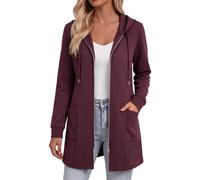 Abrigo largo con capucha y cremallera de talla grande para uso diario: pren | Parkas Mujer Juvenil Capucha Sudadera Deporte Modernas Cárdigan Pata Prenda Oferta Militares Marquis