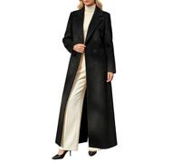 Abrigo largo de mujer de doble botonadura, mezcla de lana, cuello con solap | Chamarra Reversible Mujer Cazadora Sudadera Zapatos Claro Matrimonio Hibrida Chicos Andar Chalecos Bordo Io