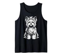 Abrigo Largo monocromático de Yorkshire Terrier Elegante Arte de Perro Camiseta sin Mangas