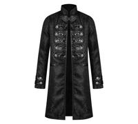 Abrigo largo para hombre, estilo Steampunk, retro, cuello alto, traje de caballero victoriano, Halloween, disfraz de carnaval, fiesta gótico