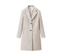 Abrigo moderno y suave con hombreras for mujer, abrigo estilo trinchera minimalista de gran tamaño con almohadillas desmontables(Khaki,L)