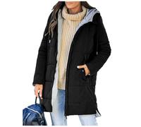 Abrigo Mujer Invierno Chaqueton Mujer Largo con Capucha Parka Acolchada | Cazadora Mujer con Doble Cremallera Ropa de Abrigo Casual Bolsillos Laterales Abrigos para Mujer Frio