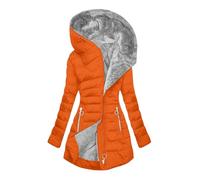 Abrigo Mujer Invierno Chaqueton Mujer Largo con Capucha Parka Acolchada | Cazadora Mujer con Forro Polar Ropa de Abrigo Casual Bolsillos con Cremallera Abrigos para Mujer Frio