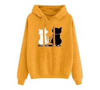 Abrigo Mujer Invierno Chic Sudadera Con Capucha Mujer Original Sudaderas Estampado Animal Sudadera Sudadera Abrigo Color Sólido Abrigos Gran Tamaño Loungewear 2025 Nueva Sudadera Casual Ropa, amarillo