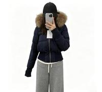 Abrigo para corto para mujer para slim Fit Capucha para forro para polar Invierno(Blue M)