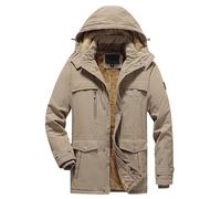 Abrigo para Hombre 2024 con Gorro De Pelo - Chaqueta De Cazador Jersey Cuero Bomber Verde Militar - Oferta Plumas Acolchada Sin