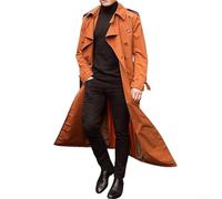 Abrigo para hombre diseñado como una gabardina larga con construcción suelta de influencia vintage y adaptabilidad de ropa exterior para todas las estaciones (XL naranja)