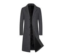 Abrigo para hombre largo y delgado, gabardina de un solo color, abrigo de lana, tallas grandes, abrigo de invierno, botones con solapa, abrigo de entretiempo, chaqueta de invierno ligera para hombre
