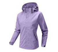 Abrigo para mujer, color sólido, resistente al viento, primavera y otoño, para parejas, con chaqueta suave cortavientos, Morado (, L